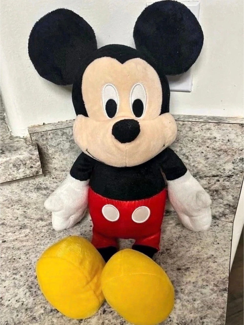 Disney Classic Mickey Mouse Plush Stuffed Animal Black & Red
